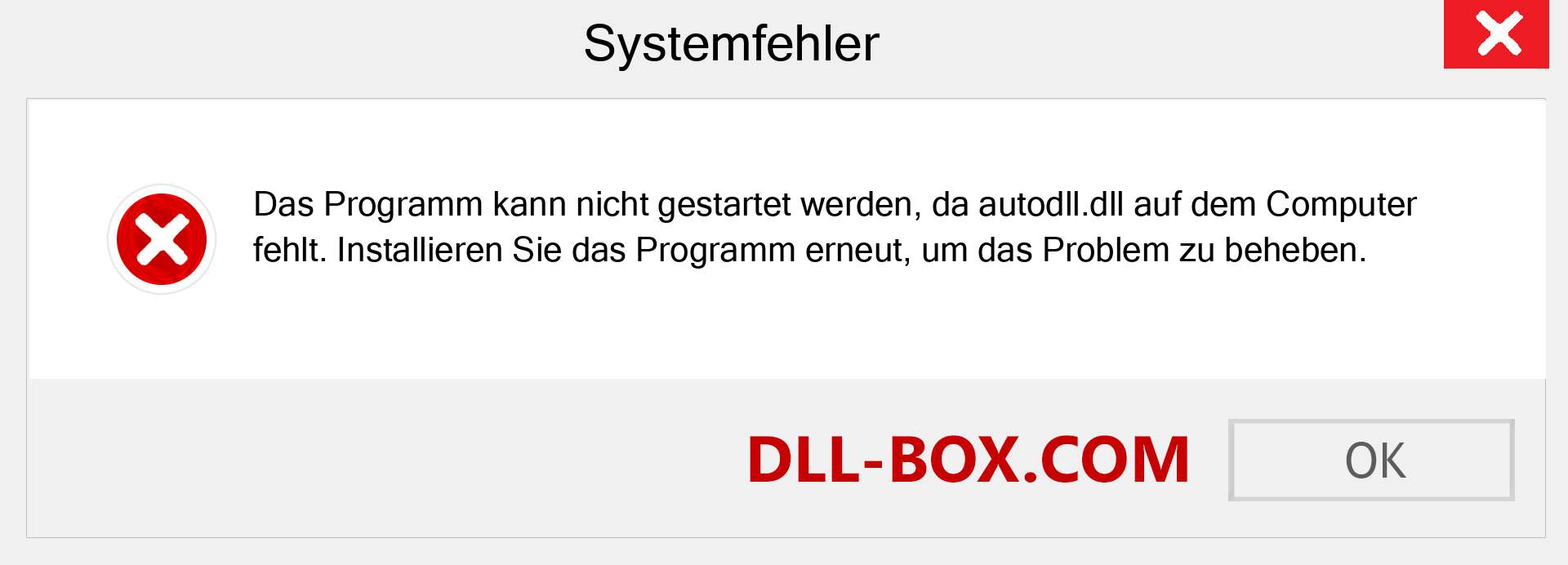 autodll.dll-Datei fehlt?. Download für Windows 7, 8, 10 - Fix autodll dll Missing Error unter Windows, Fotos, Bildern