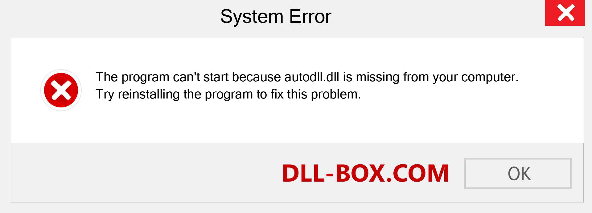  autodll.dll file is missing?. Download for Windows 7, 8, 10 - Fix  autodll dll Missing Error on Windows, photos, images