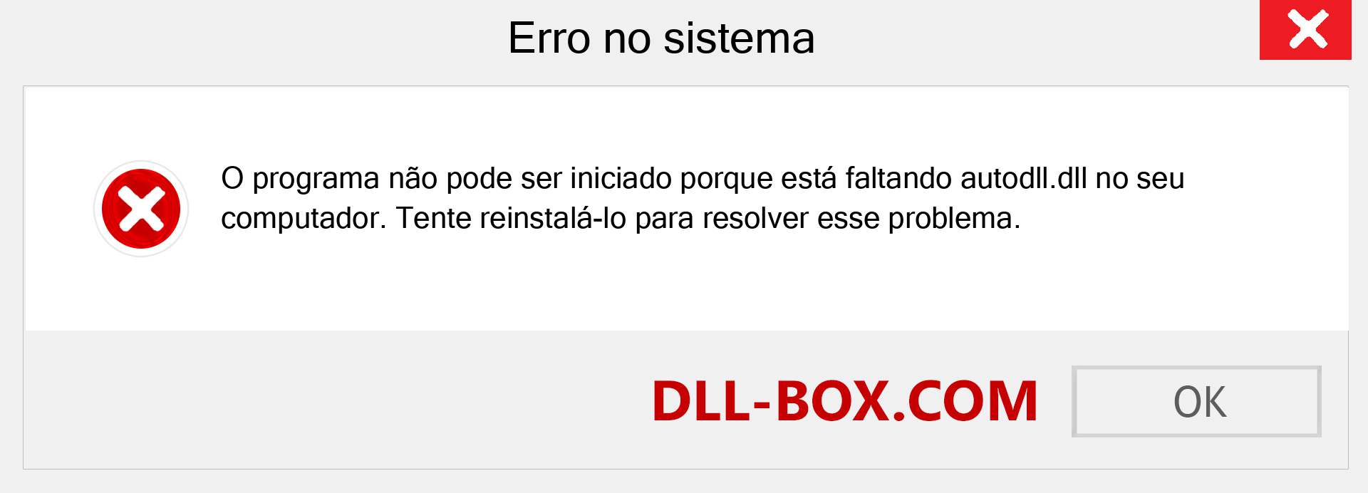 Arquivo autodll.dll ausente ?. Download para Windows 7, 8, 10 - Correção de erro ausente autodll dll no Windows, fotos, imagens